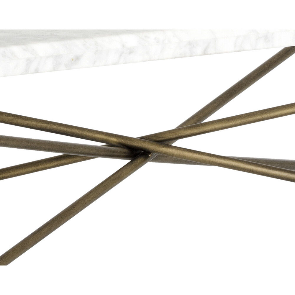 Skyy 55 X 31.5 inch White / Antique Brass Coffee Table